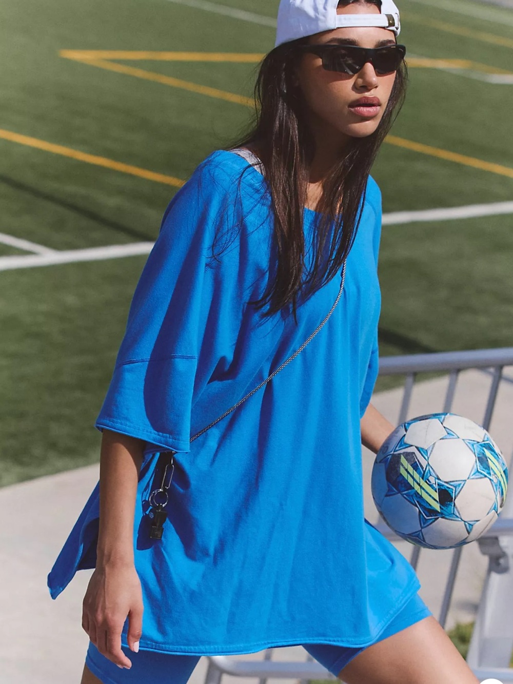 FP Movement Powerline Blue Oversized Tee, Size Small (fits like a L/XL) NWT - Picture 3 of 4